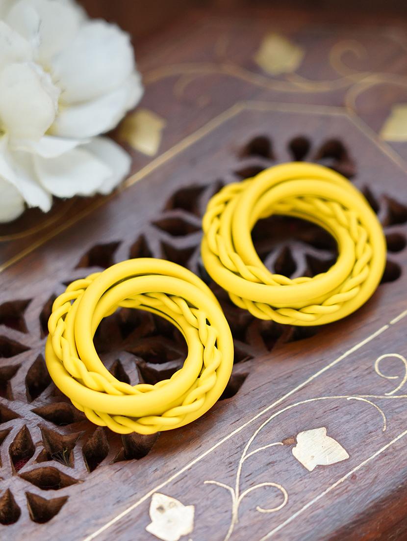 yellow rubber studs earring - 17567060 - Zoom Image - 1