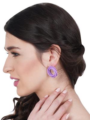 purple rubber studs earring - 17567061 - Standard Image - 4