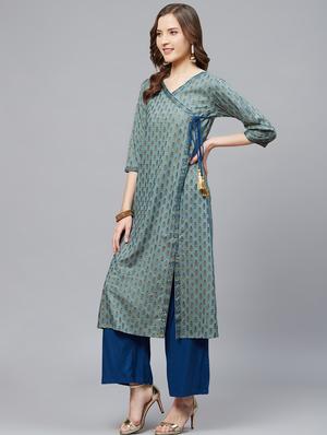 printed kurta palazzo set - 17567070 - Standard Image - 2