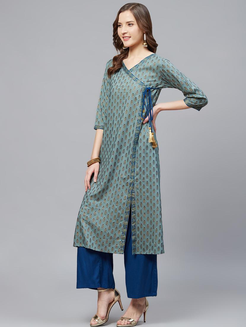 printed kurta palazzo set - 17567070 - Zoom Image - 2