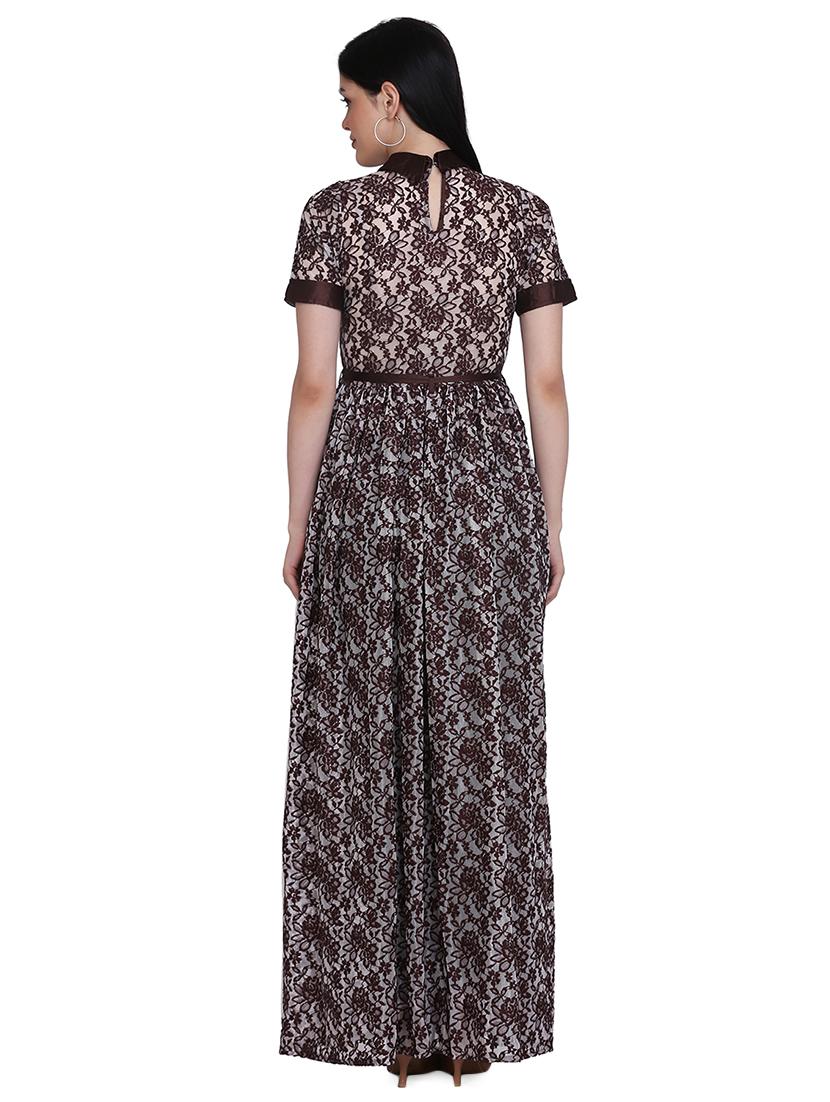 brown net aline ethnic dress - 17567089 - Zoom Image - 2