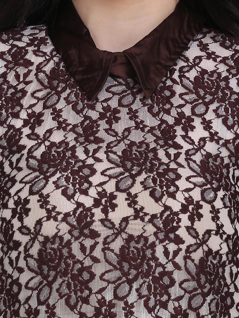 brown net aline ethnic dress - 17567089 - Zoom Image - 3