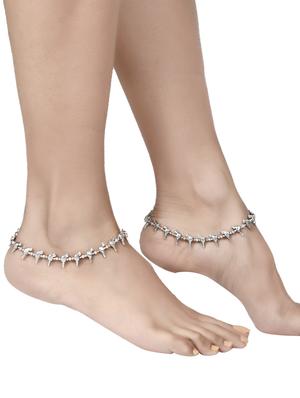silver brass payal - 17567095 - Standard Image - 5