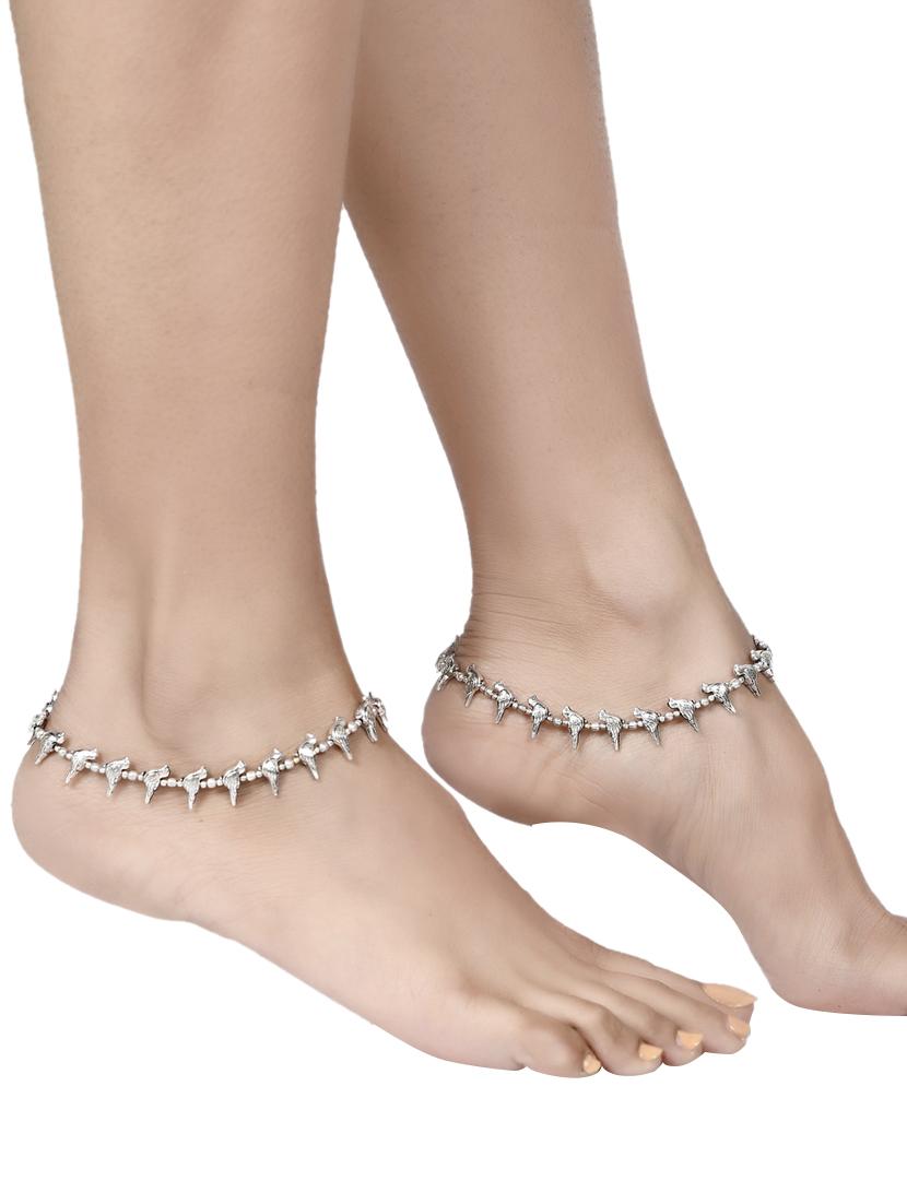 silver brass payal - 17567095 - Zoom Image - 5