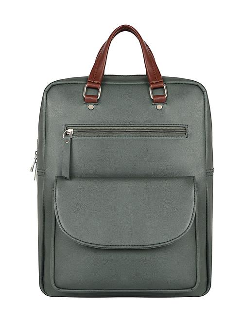 green leatherette (pu) regular backpack - 17567244 - Standard Image - 1