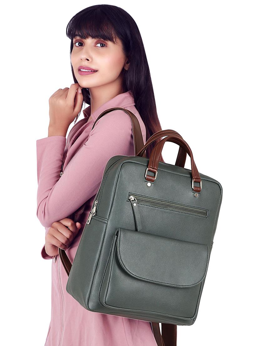 green leatherette (pu) regular backpack - 17567244 - Zoom Image - 6