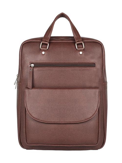 brown leatherette (pu) regular backpack - 17567245 - Standard Image - 1
