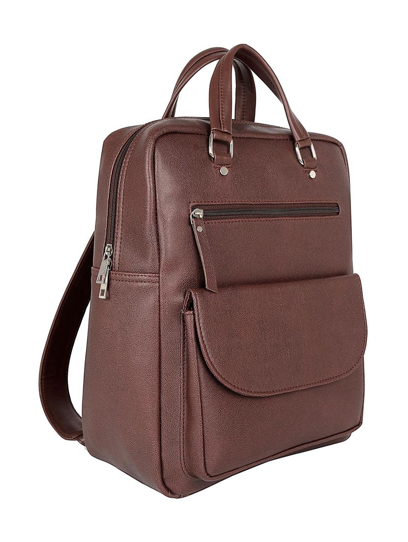 brown leatherette (pu) regular backpack - 17567245 - Zoom Image - 5