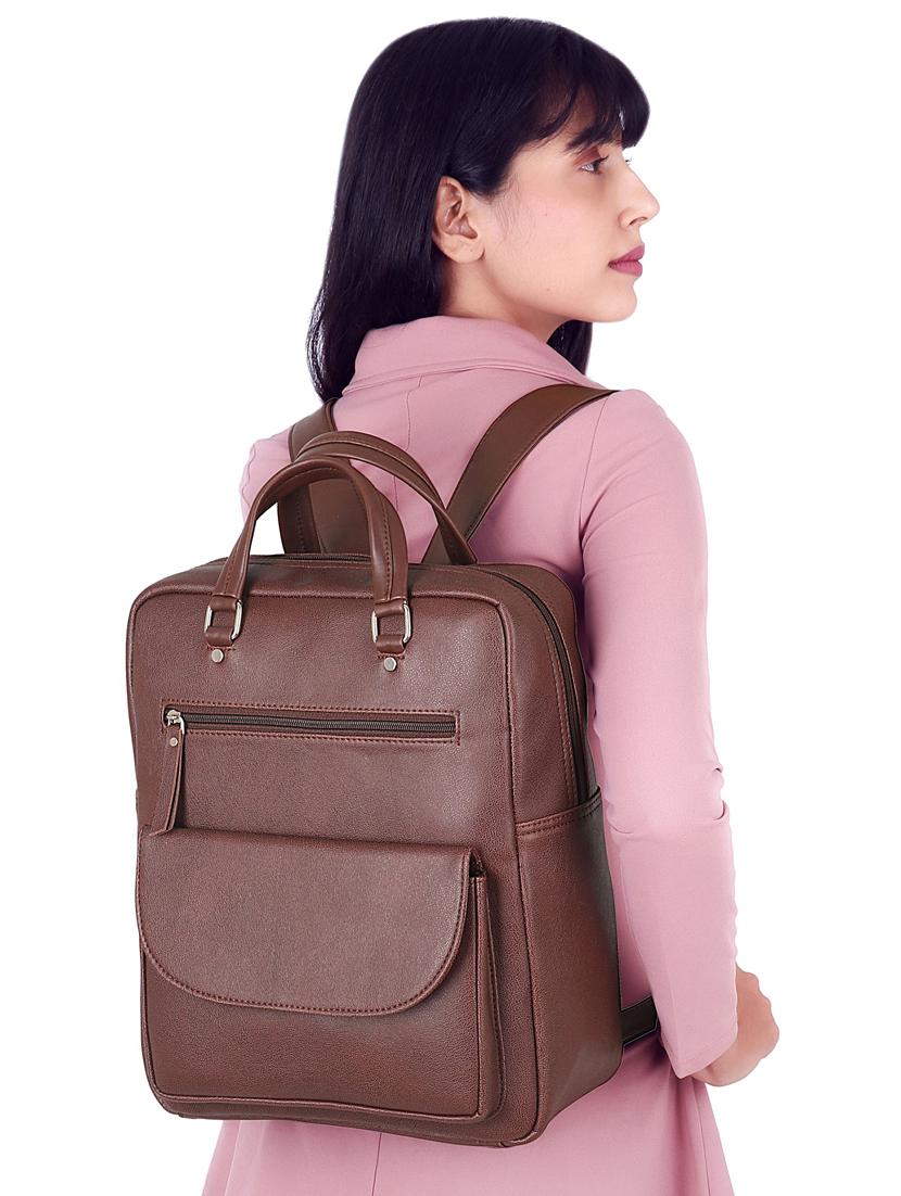 brown leatherette (pu) regular backpack - 17567245 - Zoom Image - 6