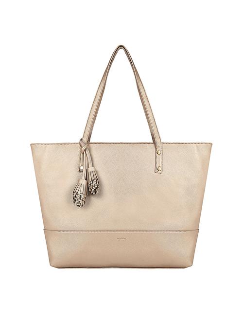 gold leatherette (pu) regular handbag - 17567259 - Standard Image - 1