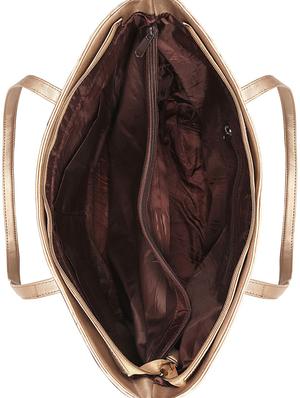 gold leatherette (pu) regular handbag - 17567259 - Standard Image - 3