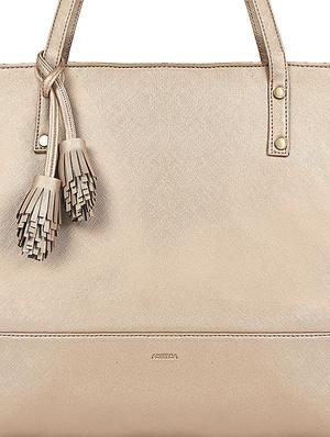 gold leatherette (pu) regular handbag - 17567259 - Standard Image - 4