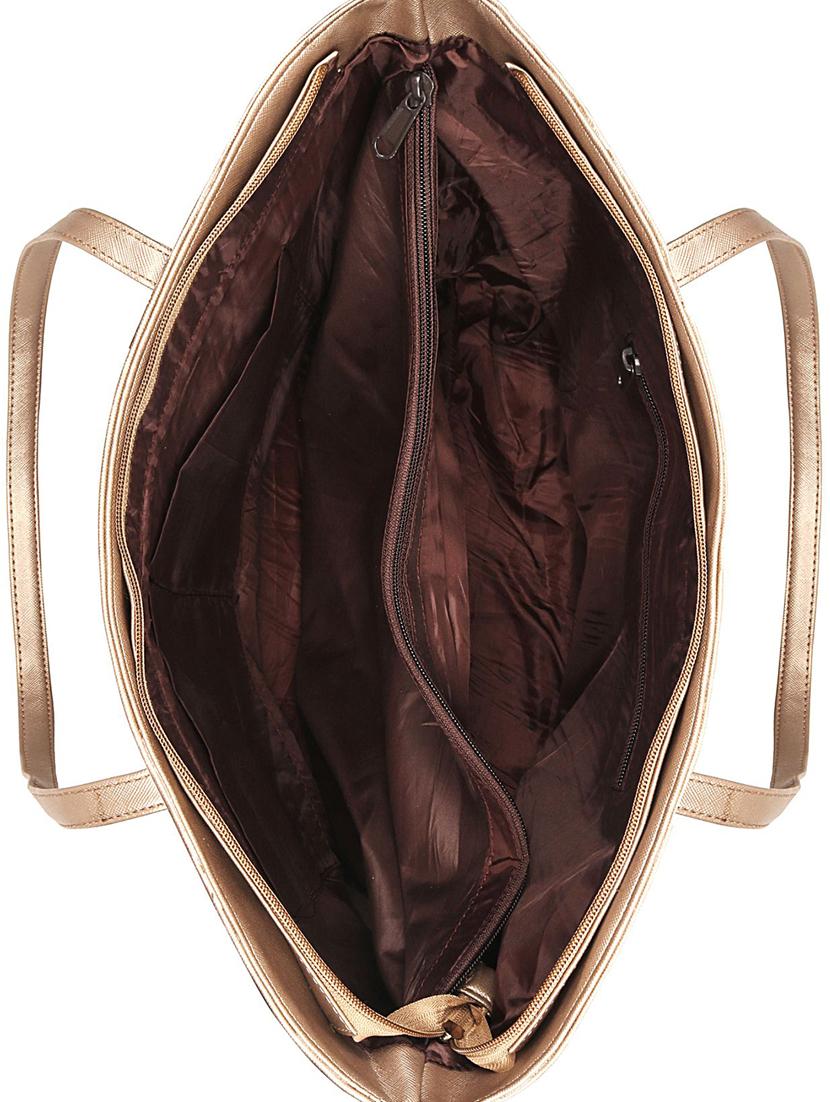 gold leatherette (pu) regular handbag - 17567259 - Zoom Image - 3