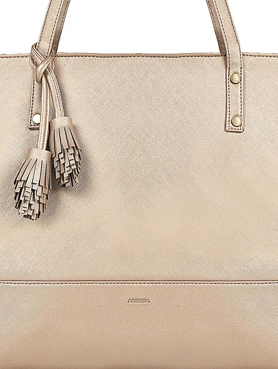 gold leatherette (pu) regular handbag - 17567259 - Zoom Image - 4