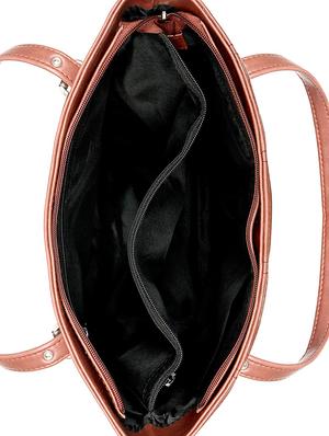 brown leatherette (pu) regular handbag - 17567277 - Standard Image - 3