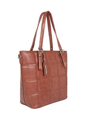 brown leatherette (pu) regular handbag - 17567277 - Standard Image - 5