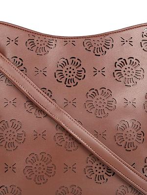 brown leatherette (pu) regular sling bag - 17567331 - Standard Image - 4