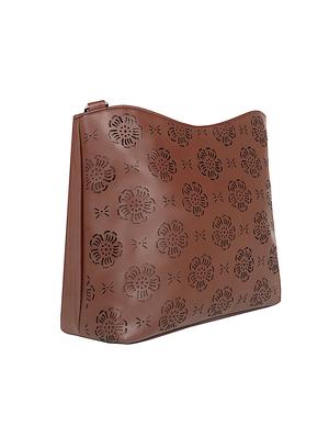 brown leatherette (pu) regular sling bag - 17567331 - Standard Image - 5