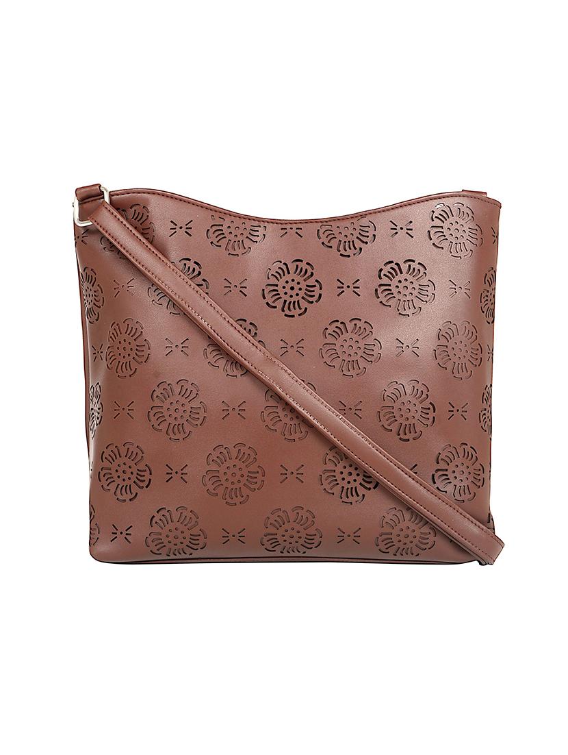 brown leatherette (pu) regular sling bag - 17567331 - Zoom Image - 1