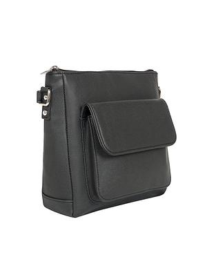 black leatherette (pu) regular sling bag - 17567335 - Standard Image - 5