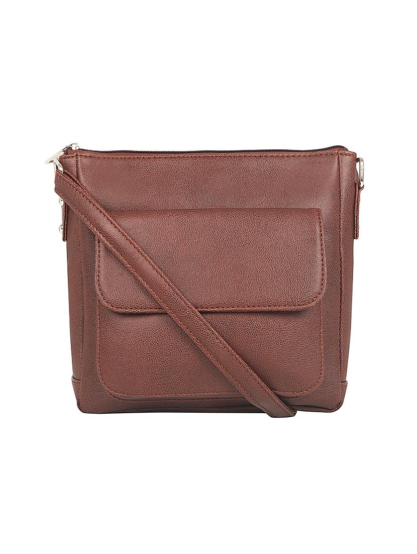 brown leatherette (pu) regular sling bag - 17567337 - Zoom Image - 1