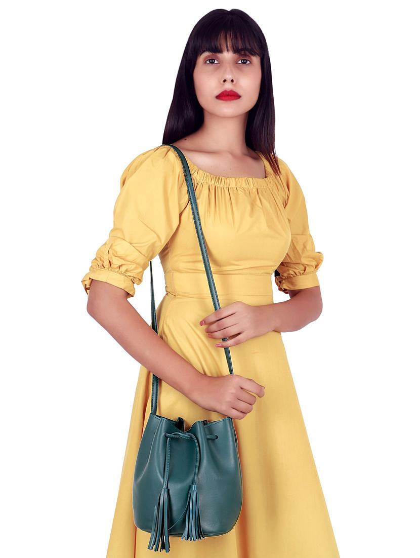 blue leatherette (pu) regular sling bag - 17567339 - Zoom Image - 6