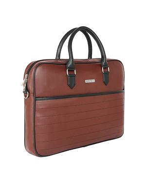 brown leatherette (pu) regular laptop bag - 17567363 - Standard Image - 5