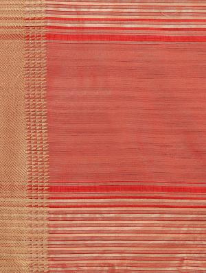 red tussar silk saree with blouse - 17567908 - Standard Image - 4