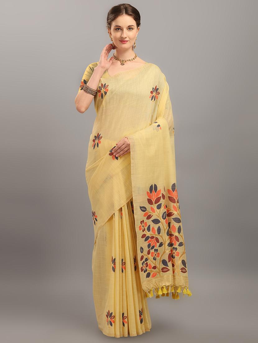 floral print saree with blouse - 17567913 - Zoom Image - 1