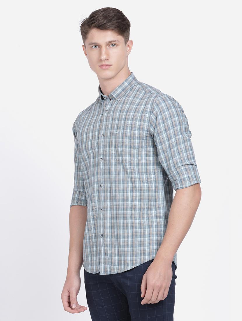 blue checkered casual shirt - 17568037 - Zoom Image - 2