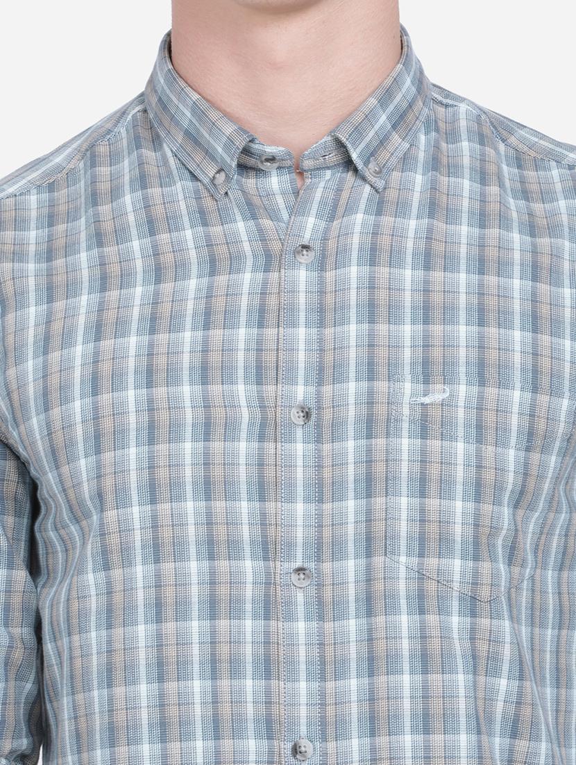 blue checkered casual shirt - 17568037 - Zoom Image - 5