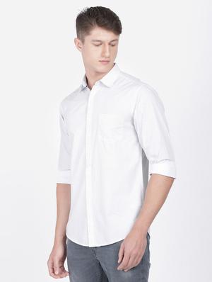 white solid casual shirt - 17568088 - Standard Image - 2