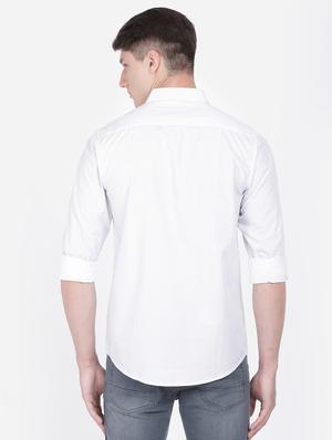 white solid casual shirt - 17568088 - Standard Image - 3