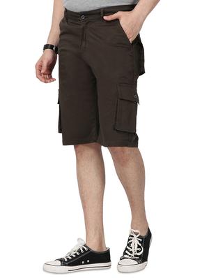 brown solid cargo shorts - 17568124 - Standard Image - 2