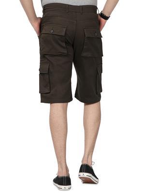 brown solid cargo shorts - 17568124 - Standard Image - 3