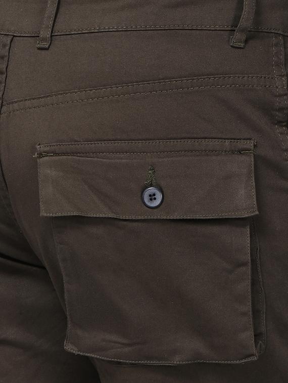 brown solid cargo shorts - 17568124 - Zoom Image - 5