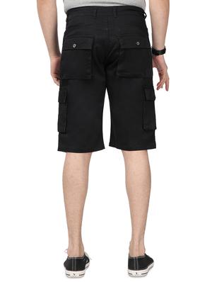 black solid cargo shorts - 17568126 - Standard Image - 3