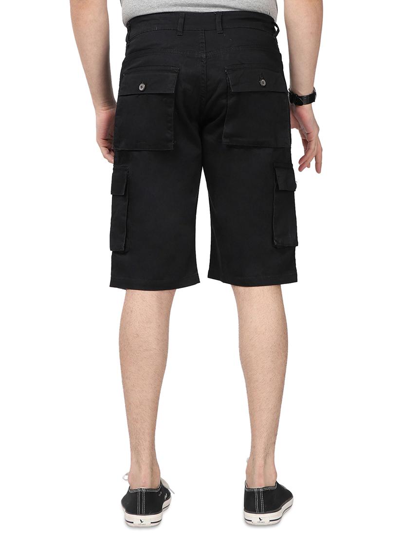 black solid cargo shorts - 17568126 - Zoom Image - 3