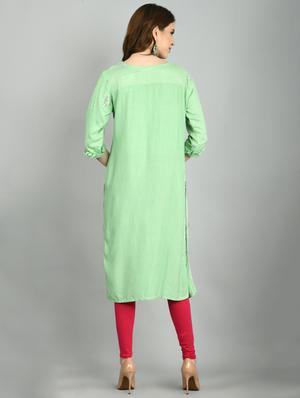 printed straight kurta - 17568168 - Standard Image - 3