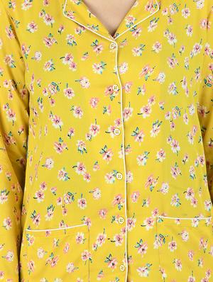 yellow printed nightwear set - 17568193 - Standard Image - 4