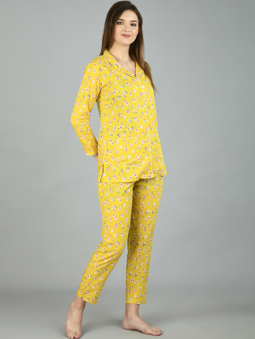 yellow printed nightwear set - 17568193 - Zoom Image - 2