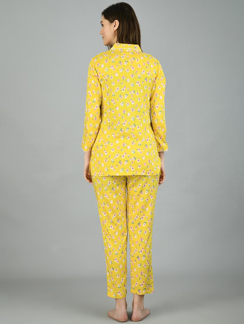 yellow printed nightwear set - 17568193 - Zoom Image - 3