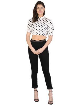 puff sleeves polka dot crop top - 17568198 - Standard Image - 4