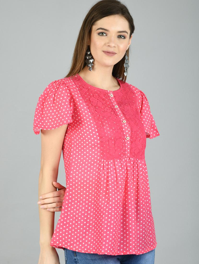 pink polyester regular top - 17568277 - Zoom Image - 2