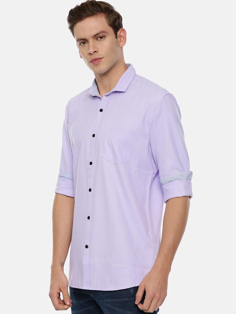 purple solid casual shirt - 17568604 - Zoom Image - 2