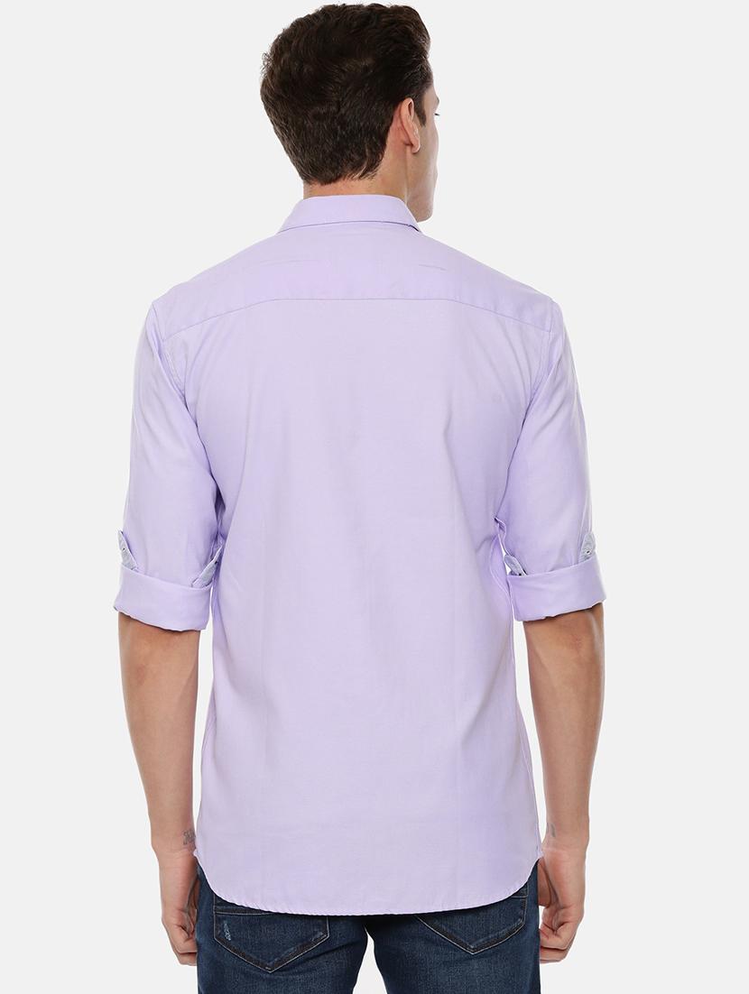 purple solid casual shirt - 17568604 - Zoom Image - 3