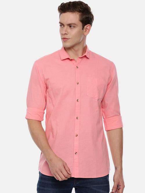 pink solid casual shirt - 17568605 - Standard Image - 1