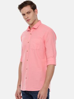 pink solid casual shirt - 17568605 - Standard Image - 2