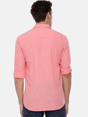 pink solid casual shirt - 17568605 - Standard Image - 3