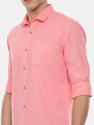 pink solid casual shirt - 17568605 - Standard Image - 5